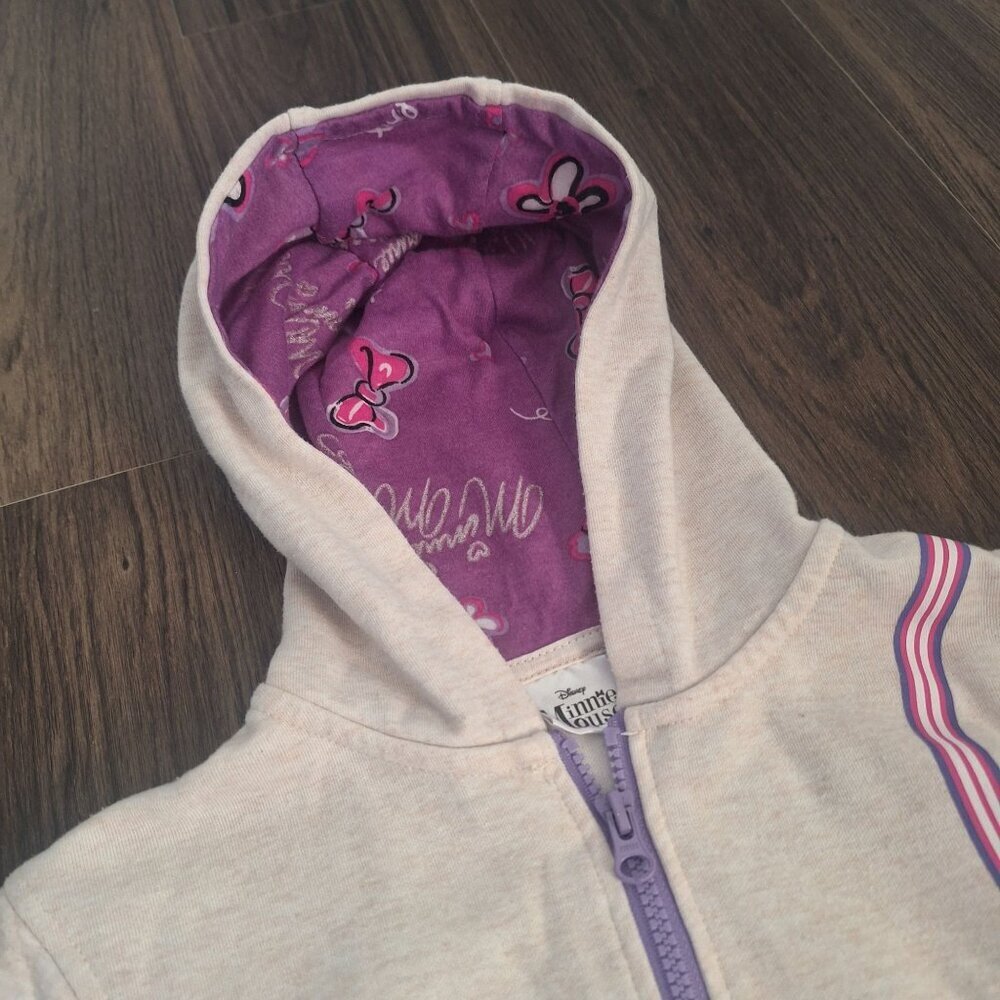 💙 Disney Girls Minnie Mouse Quarter Zip Hoodie Size 4T Warm Fall Cozy Cute Outf - Picture 5 of 8